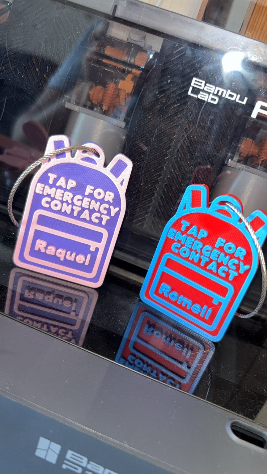 1- Emergency Backpack Tag 🎒